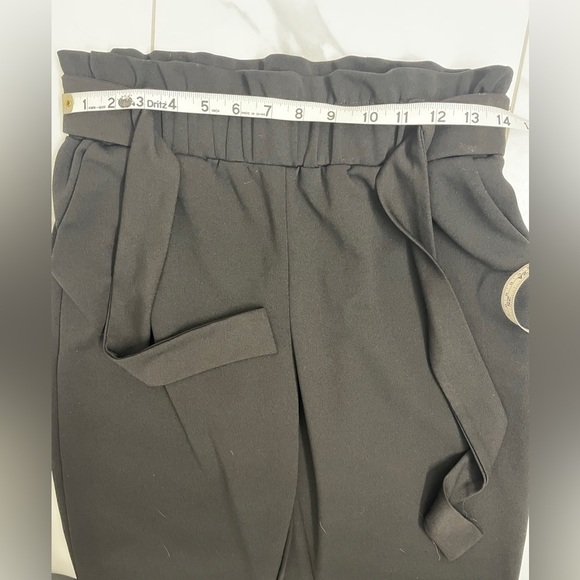 Maurices Paper Bag Dress Pants High Waisted Tie Belt Pull On Cuffed Sz S Reg - Picture 6 of 16